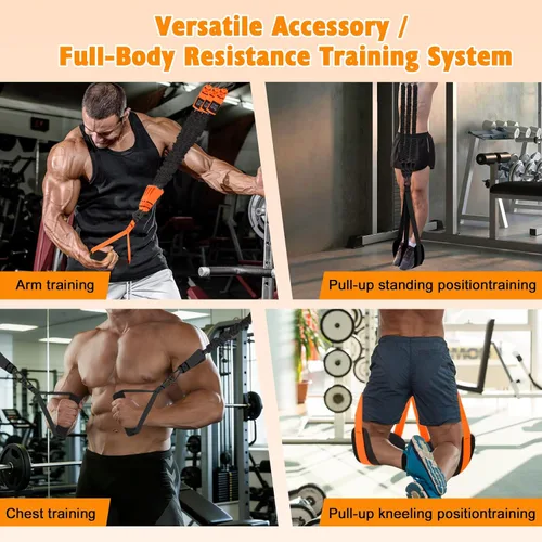 Vista 7 de Two Foot Pull Up Assistance Bands,Heavy Duty Pull Up Workout Bands,Adjustable Weight/Size with Comfortable Fabric Feet/Knee Rest for Home Gym