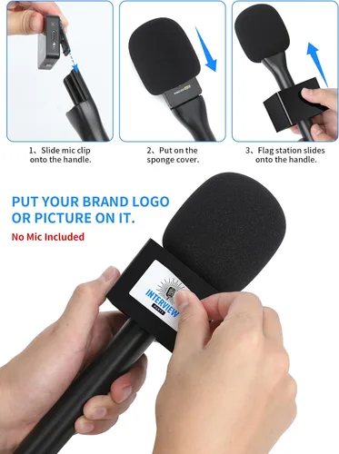 Vista 4 de YOUSHARES Lavalier - Mango de micrófono para RODE Wireless GO/GO 2/ME/Pro y DJI Mic 1/2, incluye bandera de micrófono y parabrisas de espuma