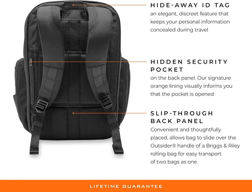 Vista 6 de Briggs & Riley Mochila Traveler, color negro, Negro