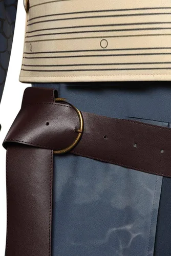 Vista 6 de Chahouk Disfraz de Elendil para hombre, disfraz de rey Gondor, bata larga, armadura de pecho, cinturón, chaleco, chaqueta medieval para Halloween