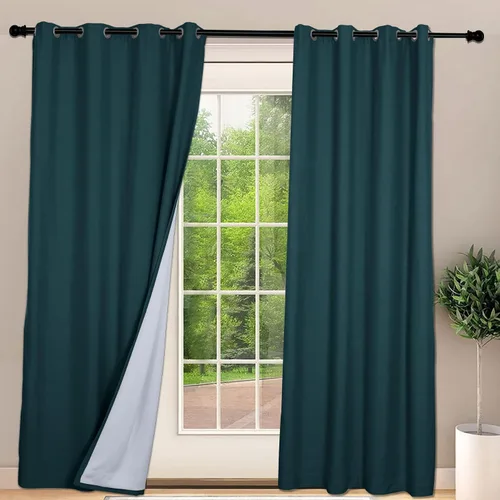 Vista 44 de Frelement Cortinas opacas extralargas de 108 pulgadas de largo, para sala de estar, cortinas de lino con bloqueo de luz, cortinas con aislamiento