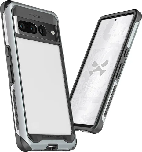 Vista 23 de Ghostek Atomic - Funda delgada para Galaxy Z Flip 4, parte trasera de aramida con parachoques de aluminio rojo, funda protectora de doble capa a