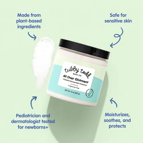 Vista 5 de Tubby Todd Ungüento completo, crema para eccema de bebé para pieles sensibles Crema multiusos para aliviar la piel del bebé para piel seca, sin