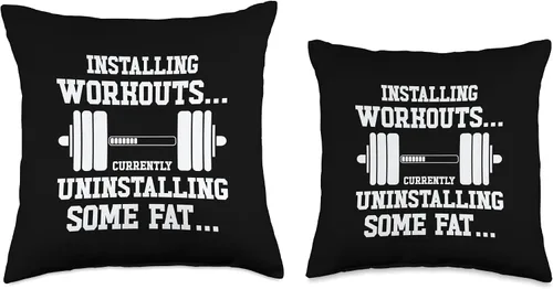 Vista 3 de Workout Gym Weight Training Body Building Powerlifting Throw Pillow