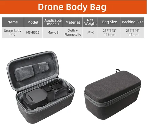 Vista 3 de Mavic 3 - Funda para DJI Mavic 3 Pro Cine accesorios de cámara Drone Protector Body Case Control remoto Funda protectora de viaje duro Estuche