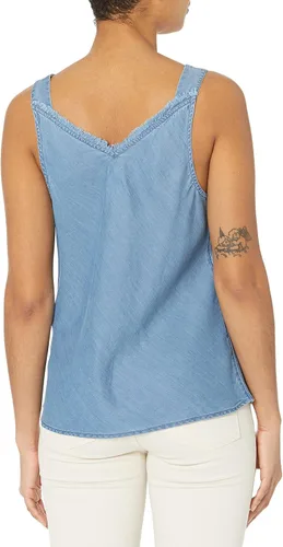 Vista 2 de NIC+ZOE Camisola de mezclilla con flecos para mujer