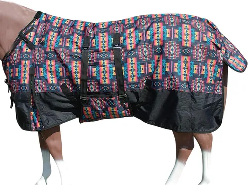 Vista 26 de HILASON Manta de Caballo de Poly Impermeable de Invierno 1200D con Envolvente de Vientre Mantas de Exterior para Caballos Vino
