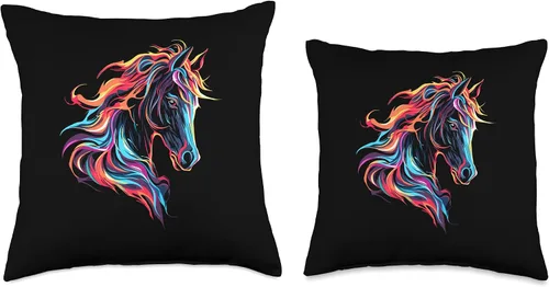 Vista 3 de Horse Related Gifts For Girls Western Graphic Cojín para equitación ecuestre para mujeres y niñas, 16 x 16 pulgadas, multicolor