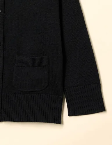 Vista 5 de Tienda Essentials Suéter tipo cárdigan ajustado con cuello redondo para niñas