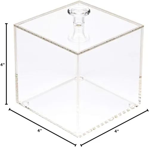 Vista 7 de Restaurantware Clear Tek - Caja de dulces de 3.9 x 3.9 x 3.9 pulgadas, 1 vitrina cuadrada, con tapa desmontable, almacena joyas de dulces o chicle