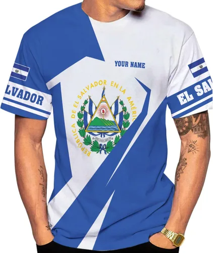 Vista 28 de Camisa personalizada de El Salvador Camiseta personalizada con la bandera de El Salvador para hombres, mujeres, regalo del orgullo salvadoreño de El