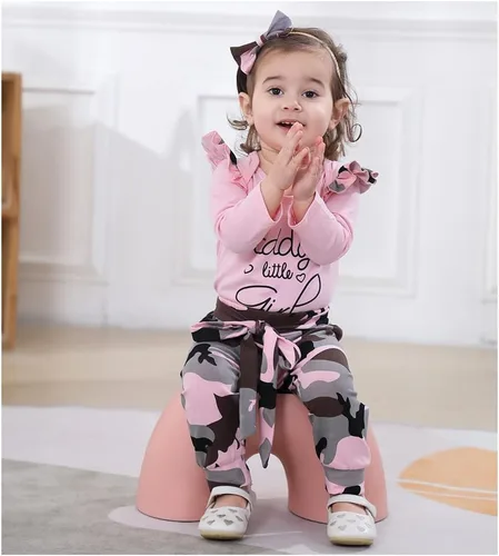 Vista 3 de Shenatta Ropa de bebé niña recién nacida trajes mameluco pantalones ropa para bebé niña