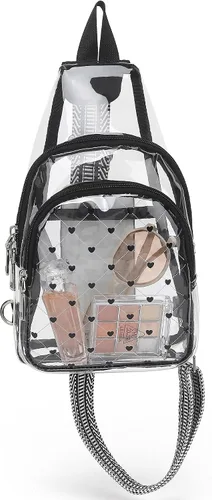 Vista 7 de MUSEVOS Bolso bandolera transparente para eventos en estadios, bolsa cruzada transparente aprobada para estadios, bolsas de conciertos impermeables