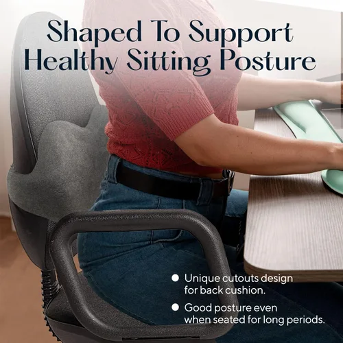Vista 2 de SUTERA Almohada de espalda baja, almohada de apoyo lumbar de postura adecuada para silla de oficina o asiento de automóvil para soporte de espalda