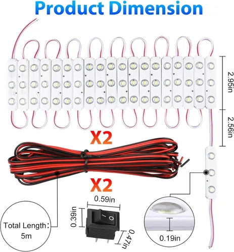Vista 5 de Linkstyle Kit de iluminación para el interior de furgoneta, de 12V con 120 LEDs, tira de luz LED, módulo de iluminación LED para techo del coche 120