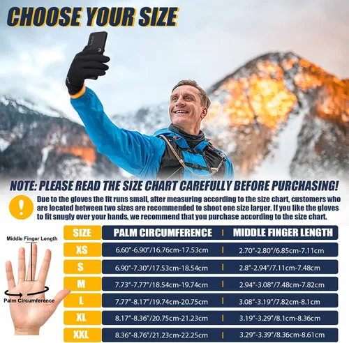 Vista 6 de Pixel Panda Guantes de invierno para hombres y mujeres, guantes cálidos para pantalla táctil para clima frío, delgados, resistentes al agua