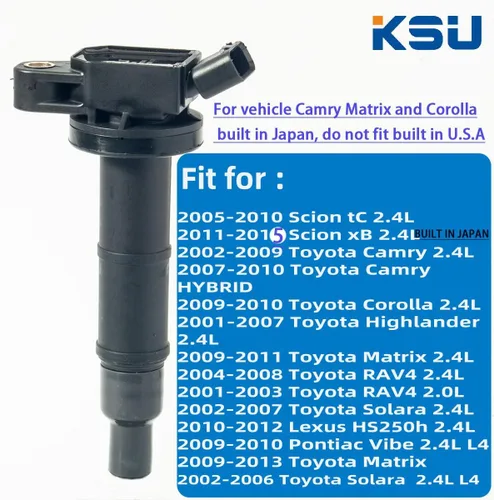 Vista 5 de KSU Paquete de bobina de encendido 2.4L compatible con Toyota Camry Highlander RAV4 TC, UF333, 90919-02244, 6731307 (paquete de 4)