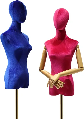 Vista 2 de Stylish Black Female Mannequin Torso with Head - Armless Size M Dress Form on Sturdy Metal Stand for Clothing Store Display, Perfect for Fashion