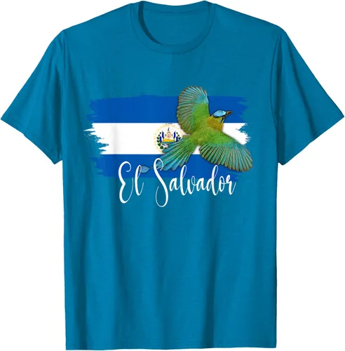 Vista 8 de Camiseta con la bandera de El Salvador, mapa de El Salvador, camiseta de Salvador para mujer, Negro