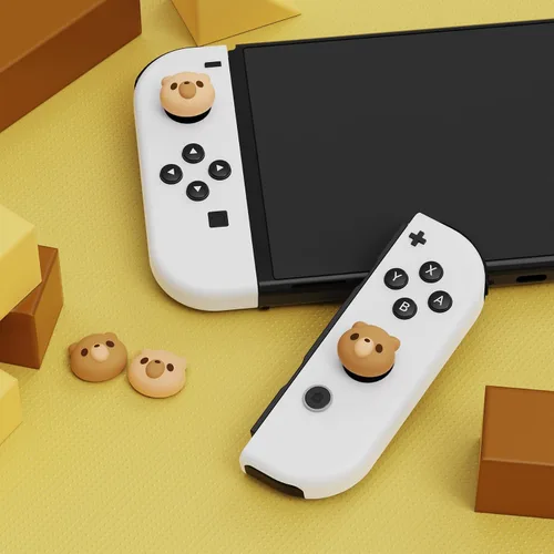 Vista 2 de PlayVital Tapas de palanca de mando para Nintendo Switch, tapas de palanca de pulgar para Switch Lite, cubierta analógica para Switch OLED Joycon