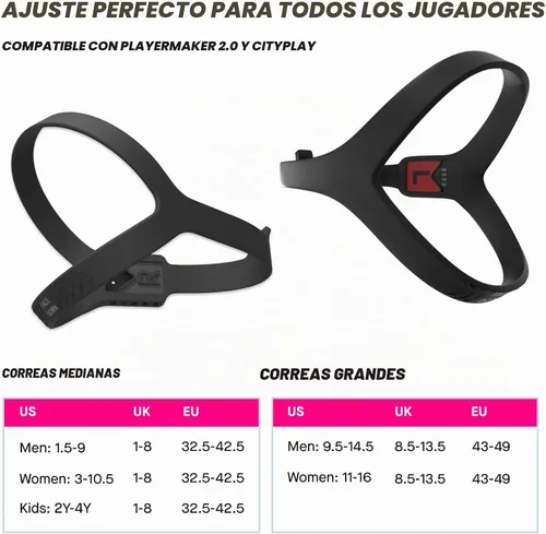 Vista 2 de Par de correas adicionales compatibles con tecnología de sensor inteligente CITYPLAY y Playermaker 2.0 (sensor no incluido)