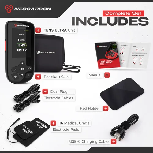 Vista 5 de Unidad TENS Estimulador Muscular Ultra para Alivio del Dolor y Recuperación, Máquina TENS EMS con Modo Estable PMS, Máquina de Estimulación de Doble