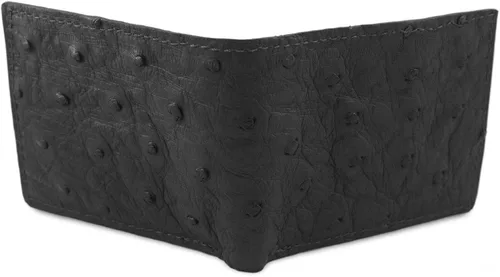 Vista 2 de Cartera de piel de avestruz auténtica hecha a mano