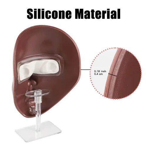 Vista 3 de Cara de práctica de maquillaje, 5D reutilizable de silicona, tabla de práctica de maquillaje, cara de maniquí con brochas de maquillaje, juego