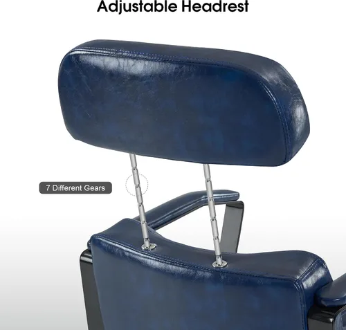 Vista 5 de BarberPub Silla clásica de peluquería, bomba hidráulica de 440 libras, silla reclinable manual para estilista, hogar y salón de belleza, barbería