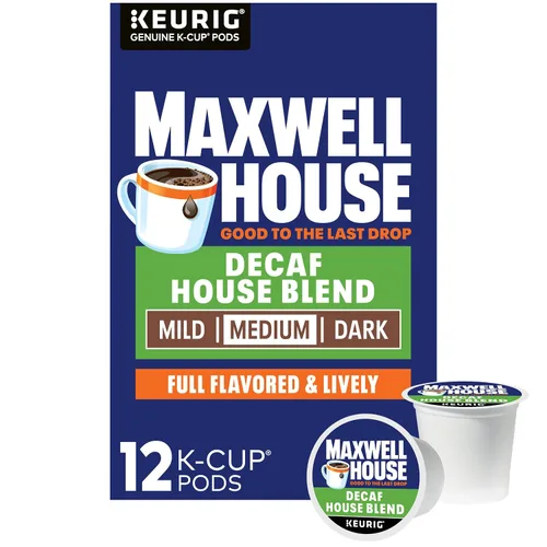 Vista 10 de Maxwell House Blend Descafeinado - Cápsulas de café K-Cup de tostado medio, mezcla de la casa (Caja de 84 cápsulas)