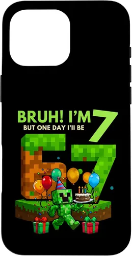 Vista 19 de Bruh I'm 7 But One-Day I'll Be 67 Retro 7th Birthday Kids Case for iPhone 17