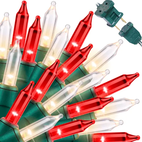 Vista 9 de Guirnalda de luces de Navidad rosadas, 100 unidades, 19.6 pies, mini luces de San Valentín, luces rosas impermeables para decoración de árbol