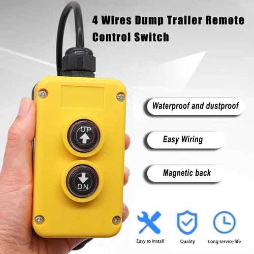 Vista 4 de Taiss - Interruptor de control remoto de remolque de descarga de 4 cables 12V CC - Controlador de botón industrial arriba abajo para descarga
