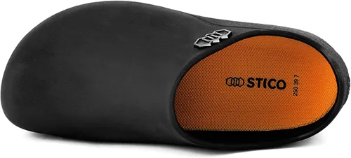 Vista 4 de Stico - Zuecos de chef antideslizantes para hombre zapatos de trabajo antideslizantes para restaurante hospital jardín de enfermería negro