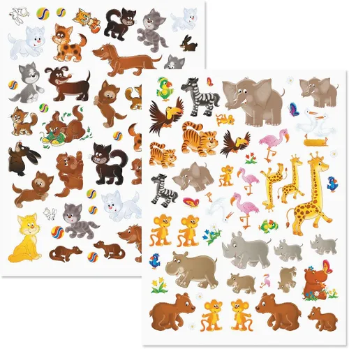 Vista 4 de Paquete económico de calcomanías de animales - Juego de 500 calcomanías