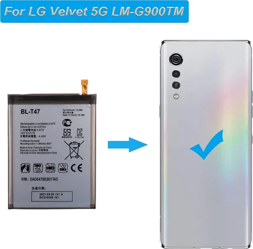 Vista 5 de Batería de repuesto BL-T47 compatible con LG Velvet 5G LM-G900TM con herramientas