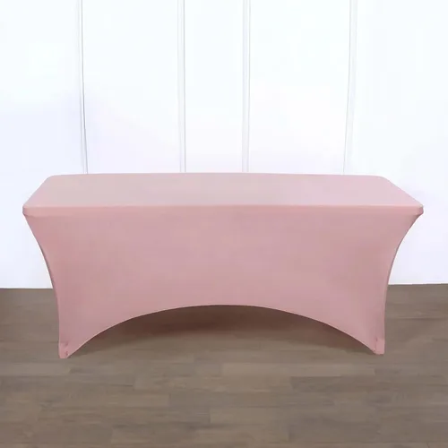 Vista 28 de Efavormart - Mantel rectangular de elastano elástico beige de 4 pies