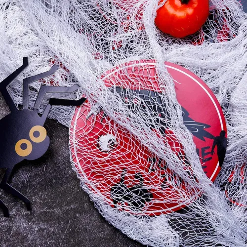 Vista 7 de Paquete de 4 paños espeluznantes de Halloween de tela espeluznante de tela suelta de gasa de gasa extraña para decoración de fiesta de Halloween