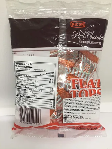 Vista 2 de 2 paquetes Ricoa Flat Tops Milk Chocolate 30 piezas/paquete 5.59 oz