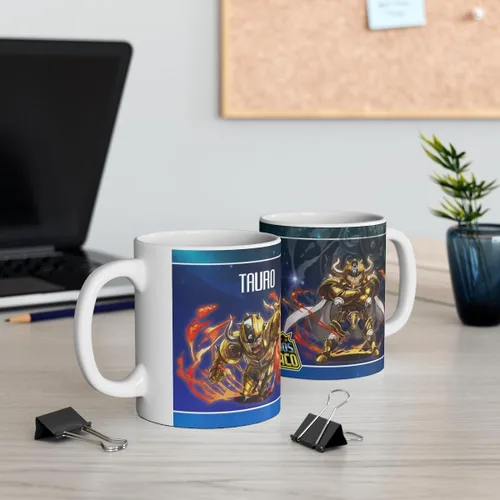 Vista 5 de Tauro, Los Caballeros del Zodiaco, Taza Ceramig 11 Oz