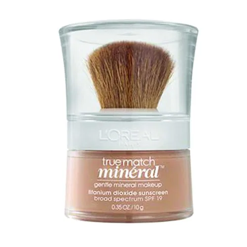 Vista 5 de L'Oréal Paris True Match - Maquillaje de base mineral en polvo suelto, color sable suave, 0.35 onzas Negro suave