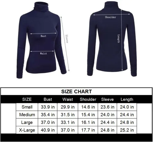 Vista 7 de Camisetas térmicas de manga larga con cuello alto para mujer, suaves, ajustadas, de algodón