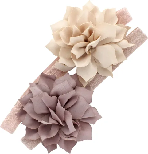 Vista 44 de Diademas de flores de pétalos para bebés y niñas, par elástico para niños pequeños