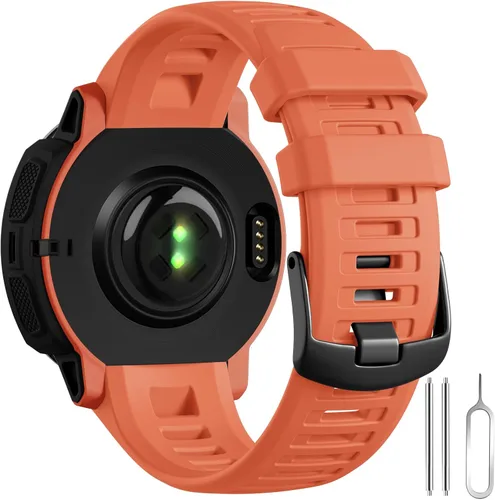 Vista 10 de GEAK Compatible con correas de reloj Garmin Instinct, correa de silicona suave de 22 mm para muñeca deportiva, reemplazo compatible con correa