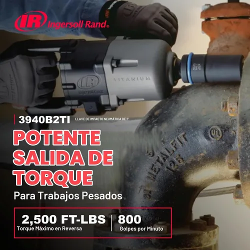 Vista 2 de Ingersoll Rand Ingersoll-Rand, 3940B2TI, Llave de impacto neumática, 1 In