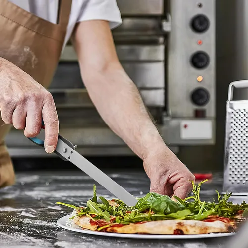 Vista 5 de Tijeras de pizza Cortador de pizza con cuchilla de acero inoxidable desmontable y mango Servidor de rebanadora de pizza con espátula Multifuncional