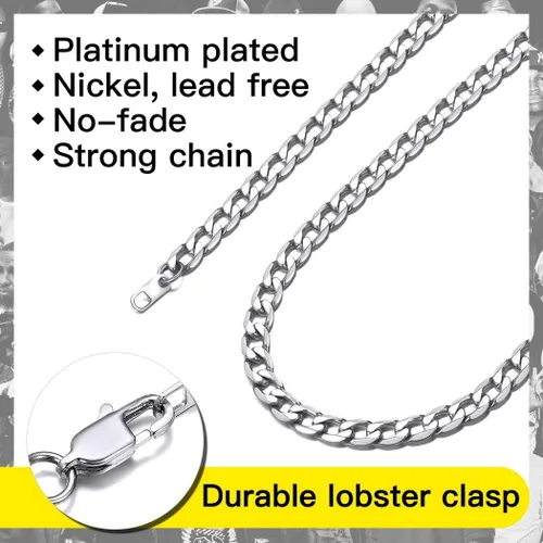 Vista 5 de Suplight Cuban Link Chain for Men Women, 18K GoldBlack Plated q316L Miami Cuban Chain Stainless Steel Chains Mens Necklaces 4MM 6MM 9MM 18" 20" 22