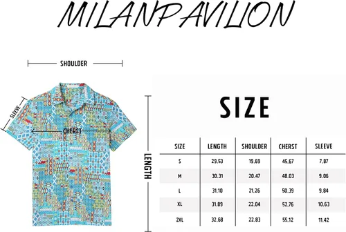 Vista 7 de milanpavilion Camisa hawaiana para hombre, camisa de verano con flores de playa, camisas de manga corta con botones para hombre