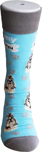 Vista 4 de Sock Society I Love Dogs - Calcetines divertidos unisex para hombres y mujeres, diseño casual, paquete de 3