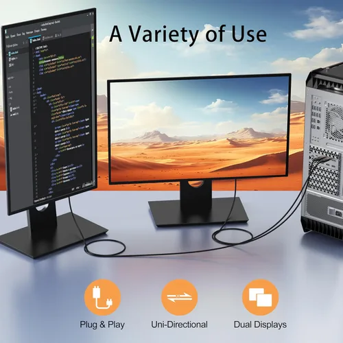 Vista 4 de Cable DisplayPort a HDMI 4K, 3 pies, paquete de 10, chapado en oro